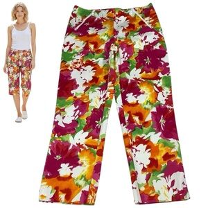 Cache (30x24) Floral Tropical Crop Cropped Pants - Women’s 6